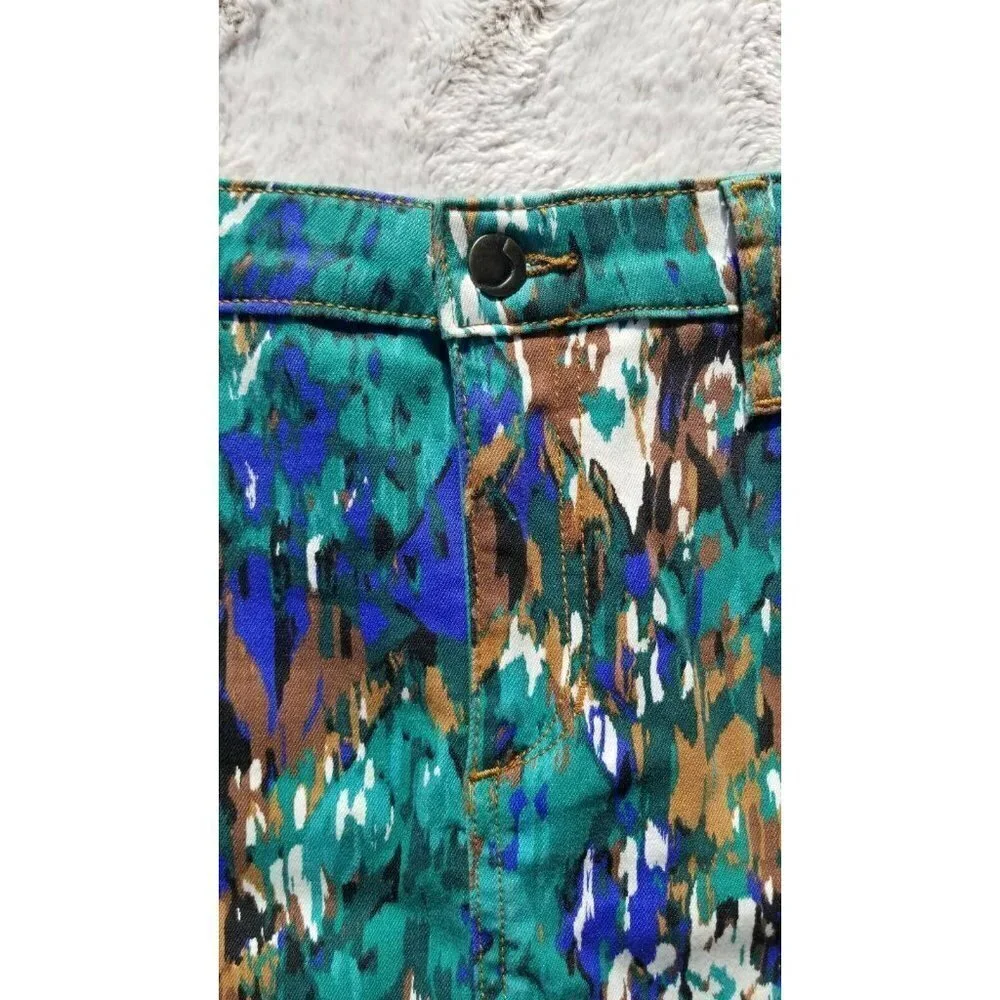 Joes Jeans Green Blue Watercolor Mini Skirt Sz 29‎